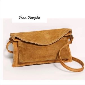Free People Joni Canvas Suede Crossbody Bag